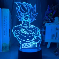 Veilleuse LED 3D avec télécommande, lampe de table, Anime Goku Vegeta Dragon Ball Z, Super Saisuperb, 7/16 couleurs, Goku Jiren Broly, cadeau 2