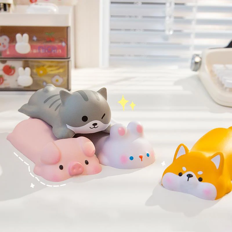 Office Supplies Set Mouse Pad Coaster Soft Foam Wrist Rests Kawaii Animals Mouse Pad Desk Hand Pillow Desk Keyboard Wrist Pad Support Cushion School Office