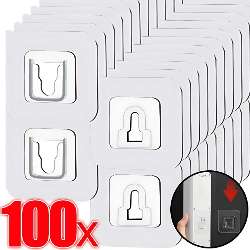 

Wholesale Double-Sided Self Adhesive Wall Hooks Transparent Traceless Wall Hook for Kitchen Bathroom Storage Plug Sucker Holders