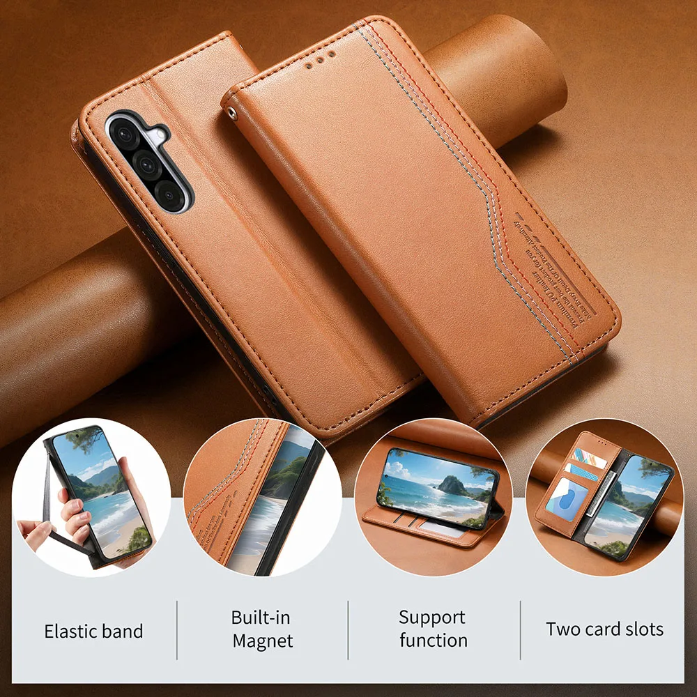 Luxury Leather Elastic Band Phone Wallet Case