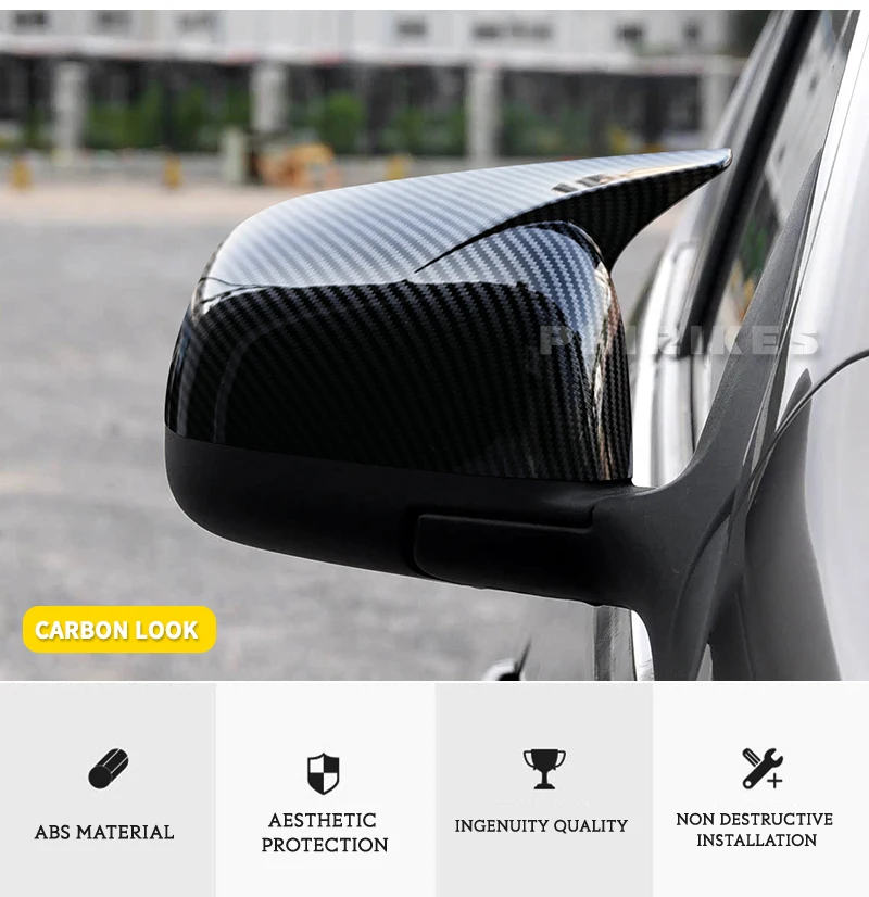 2 stücke Rückspiegel Kappen Abdeckung Glänzend Schwarz Kleben Für Nissan Sunny 2010 2011 2012 2013 2014 2015 2016 – Detail 2