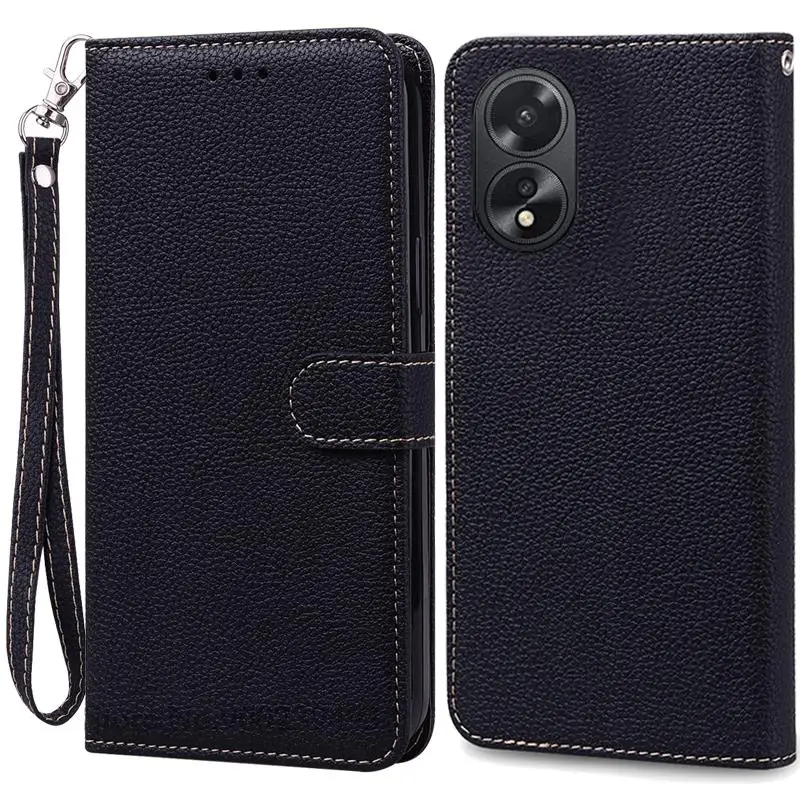 Leather Flip Wallet Phone Case with Silicone Cover - Elegant Design