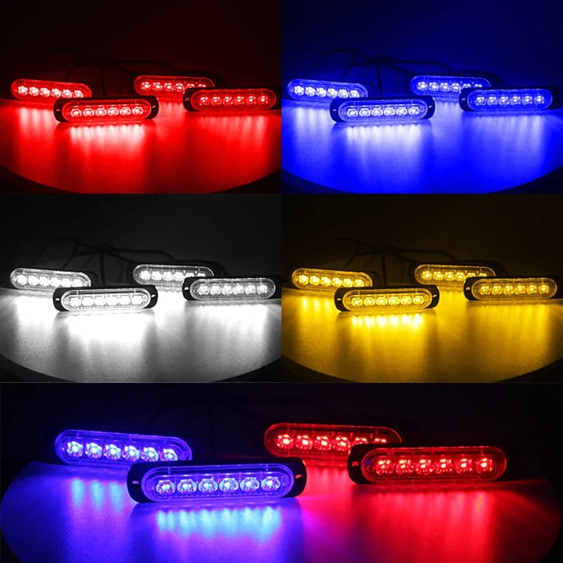 Angel ma 2-Pack 12 LED Amber White Strobe Lights Vehicles