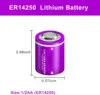 PKCELL 80PCS 3.6V 1/2AA 1200mAh Lithium Thionyl Chloride (Li-SOCL2) Battery for Water Meter 3