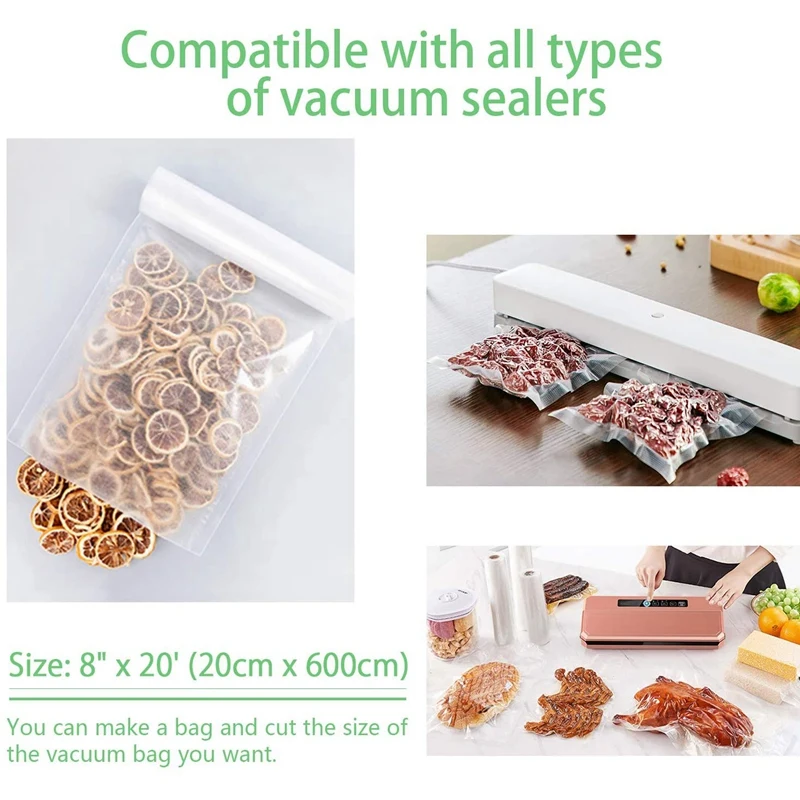 100 Quart Size 8 x 12 Embossed Food Saver Vacuum Sealer Freezer Bags for  Seal a MealBPA Free Heavy Duty Sous Vide Bags - AliExpress