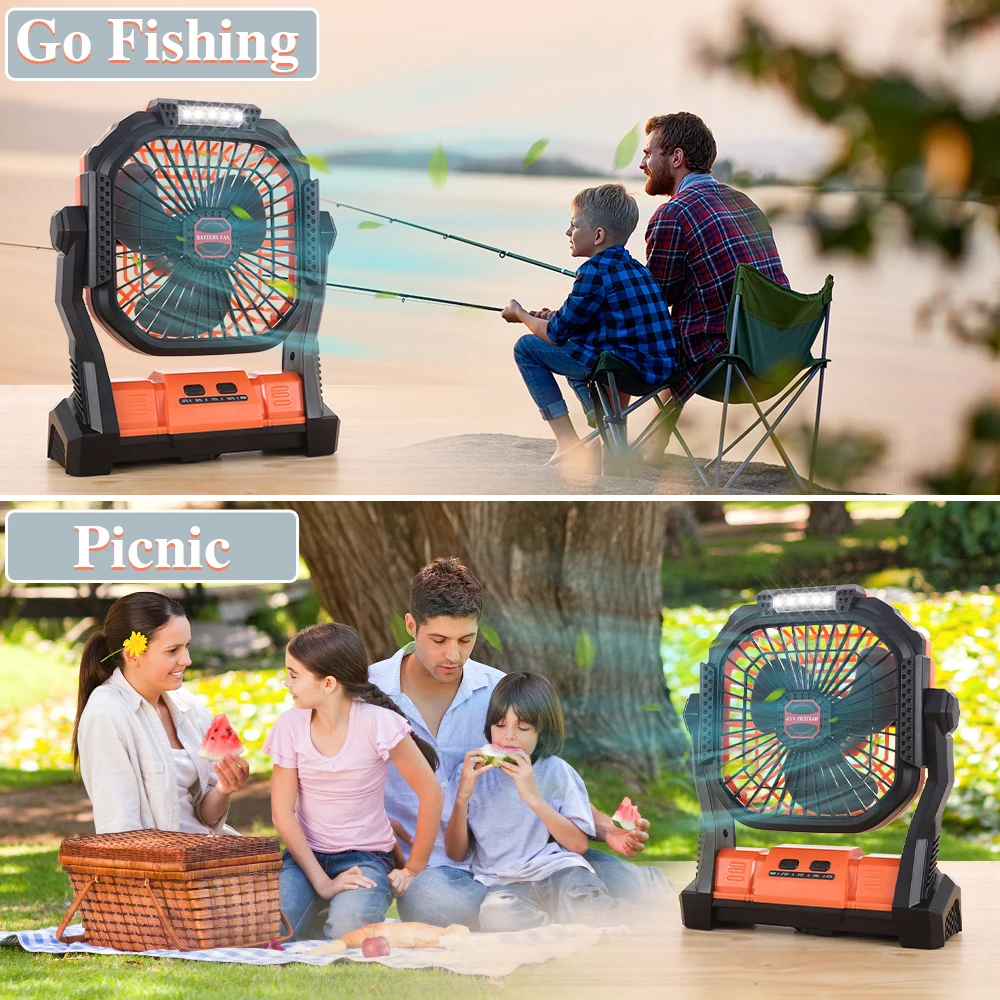 

7800mAh Multifunctional Mini Portable Camping Fan Led Light Desktop Cooling Rechargeable Adjustable Speed Lantern Outdoor USB