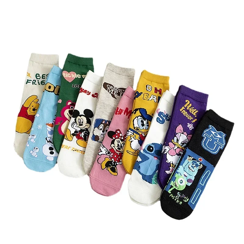 

Disney's New Mickey Minnie Donald Duck Socks Women's Medium Tube Sweet Cartoon Cute Kids Socks Girls Little Girl Socks