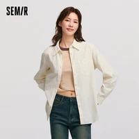 SEMIR-Chemise Mi-Longue en Pur Coton pour Femme, Haut à Manches sulfen Velours Côtelé, Nouvelle Collection Hiver 2024 1