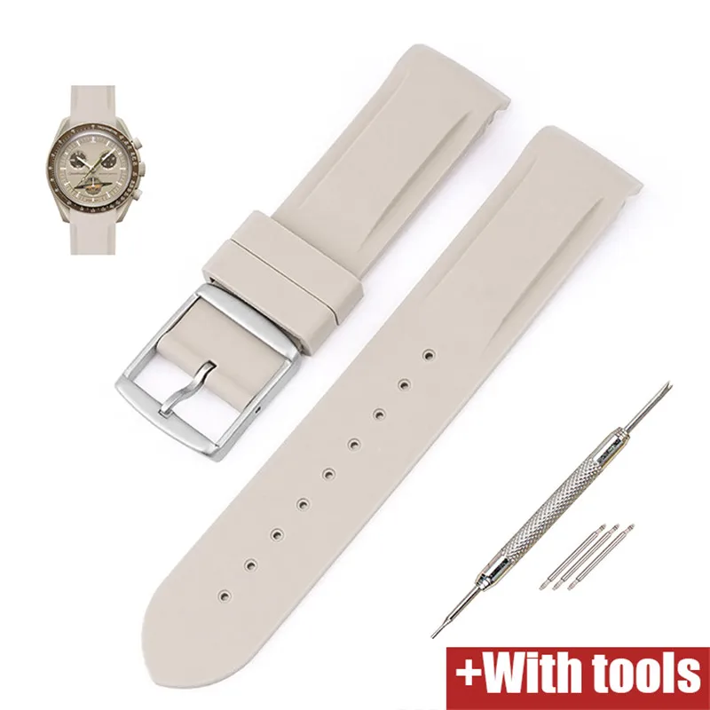 Premium 20mm Curved Rubber Strap - Waterproof Sports Watch Band