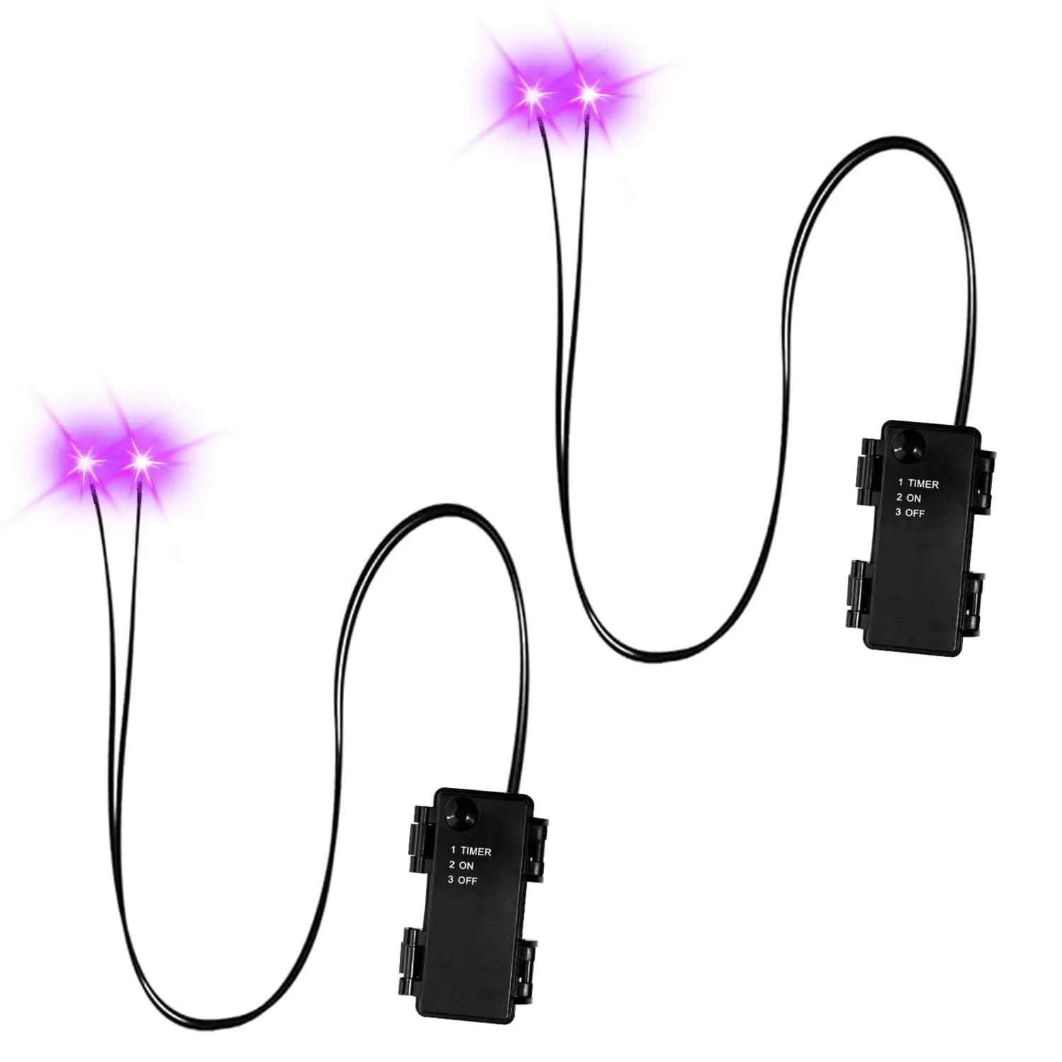 Set of 2 Halloween LED Glowing Skeleton Eyes with Timer