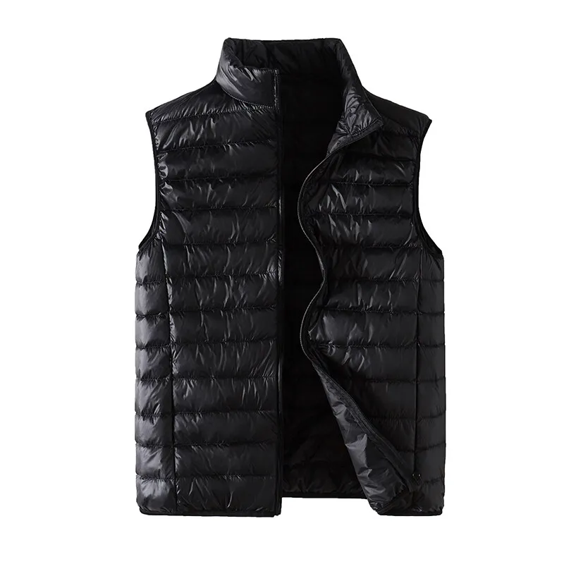 Spring and Autumn New Royal Blue Lightweight Down Vest for Men, Navy Blue/Army Green 50 Standard White Duck Down Waistcoat