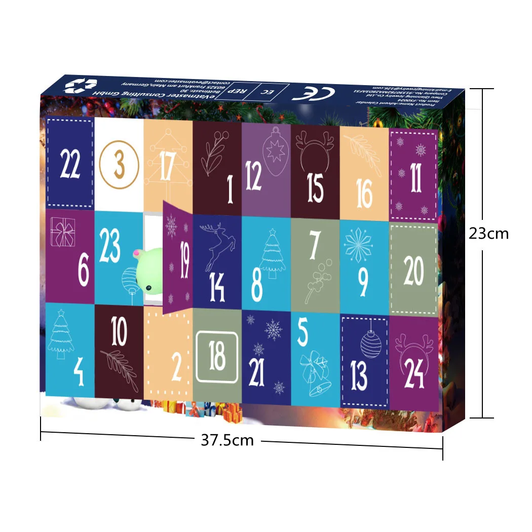 Christmas Advent Calendar box Toy Christmas type Soft Mini Mochi Squishies Kawaii animal Squishy Toys Stress Relief Toys kids