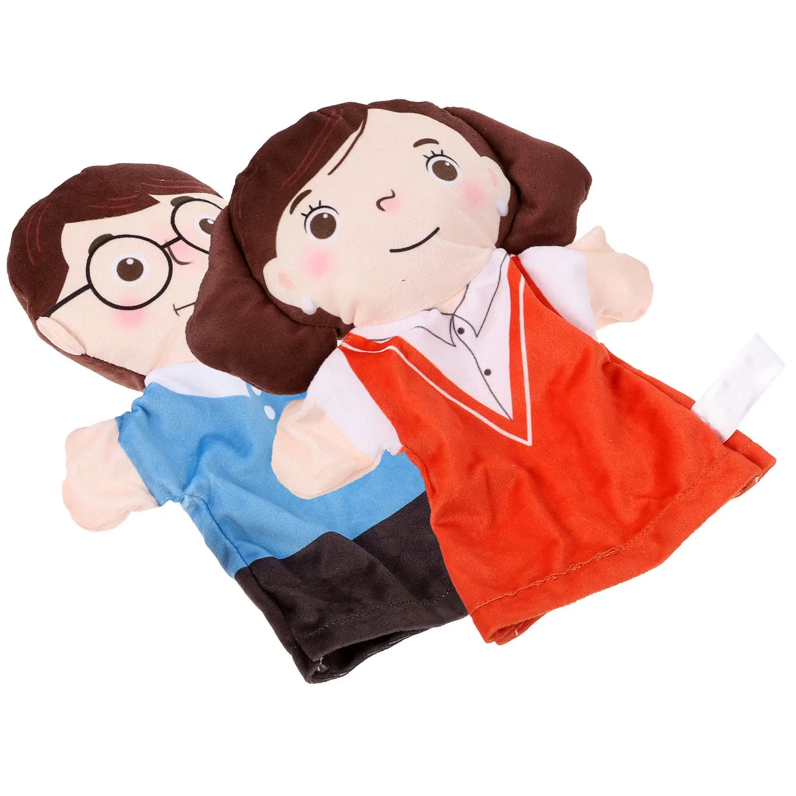 2Pcs 손 인형 피규어 어린이를위한 현실적인 교육용 손 인형 어린이를위한 창의적인 이야기 놀이 인형 창의적인 그림 장난감