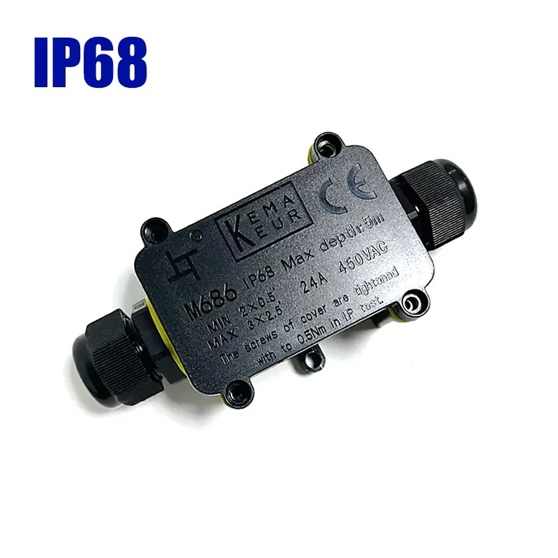 2/3 Way Outdoor Waterproof Junction Box IP68 LED Terminal Block 3P 6