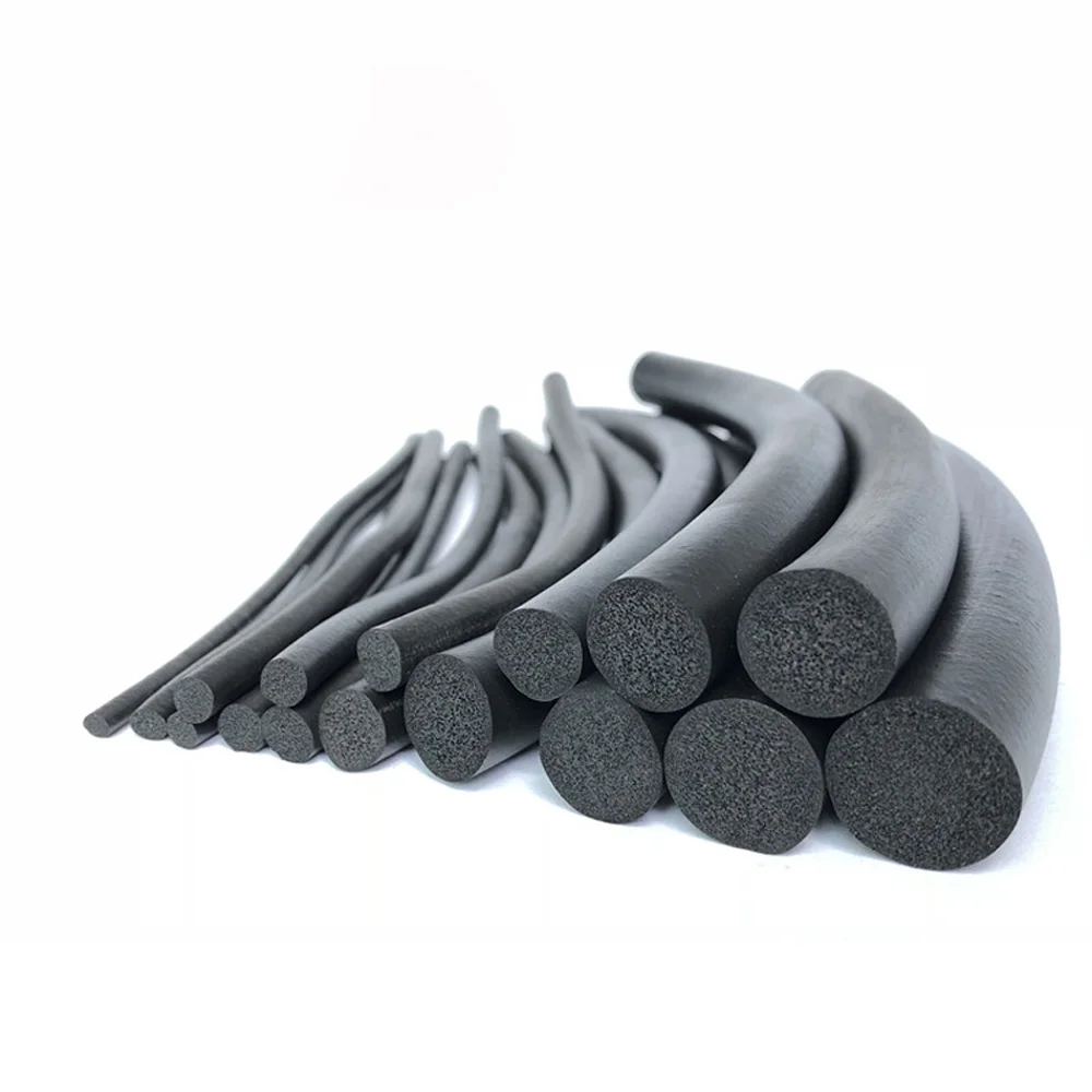 Round sponge wire black foam rubber EPDM gasket panel gasket diameter 2/3/4/5/6/7/8/9/10/12/14/16/18/20mm rubber gasket panel
