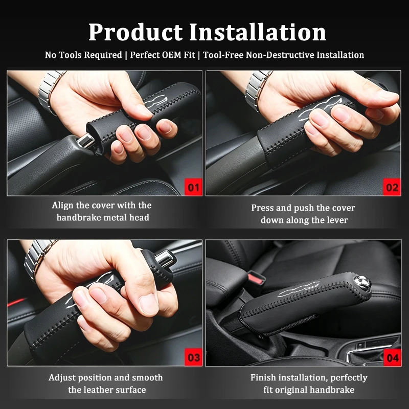 Leather Handbrake Sleeve Cover - Premium Car Interior Accessory