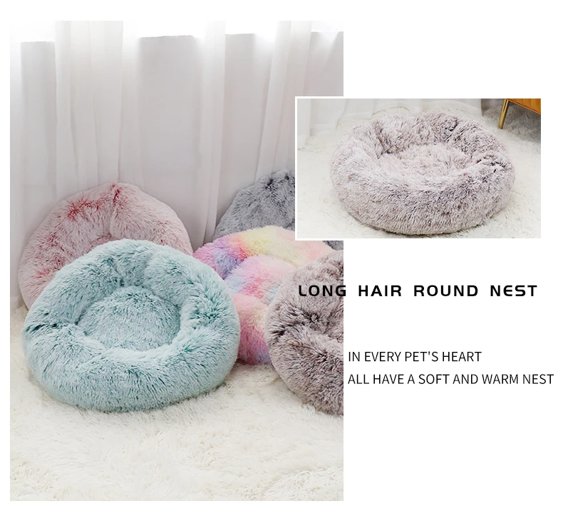 Super soft plush pet bed for dogs & cats – winter warm & easy to wash, ideal for napping & sleeping