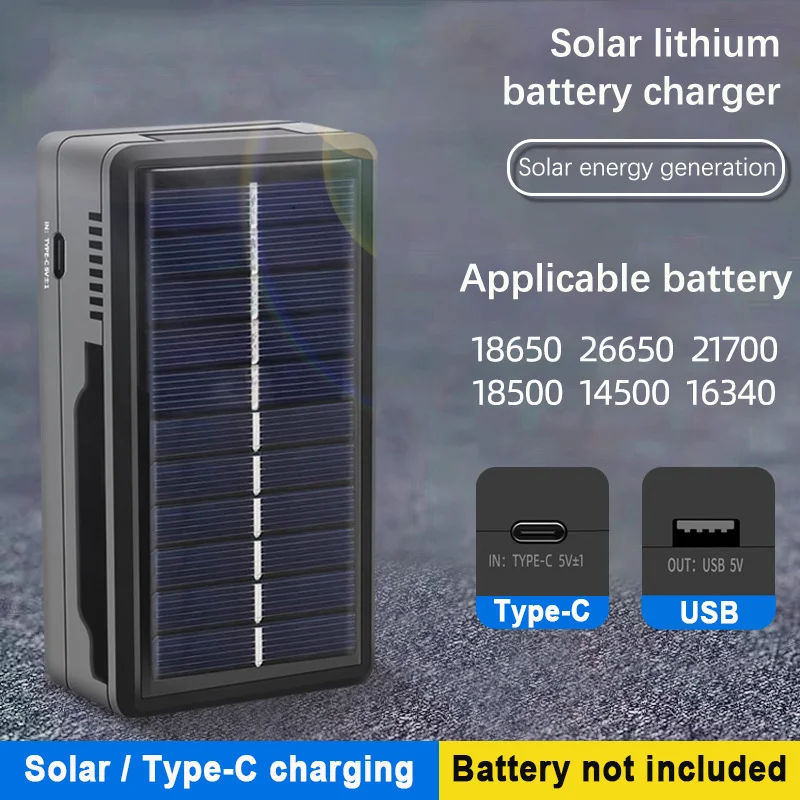 5V 1200mA Rechargeable Batteries Intelligent Charging For 18650 14500 16340 26650 21700 Li ion Charger Solar Battery Charger