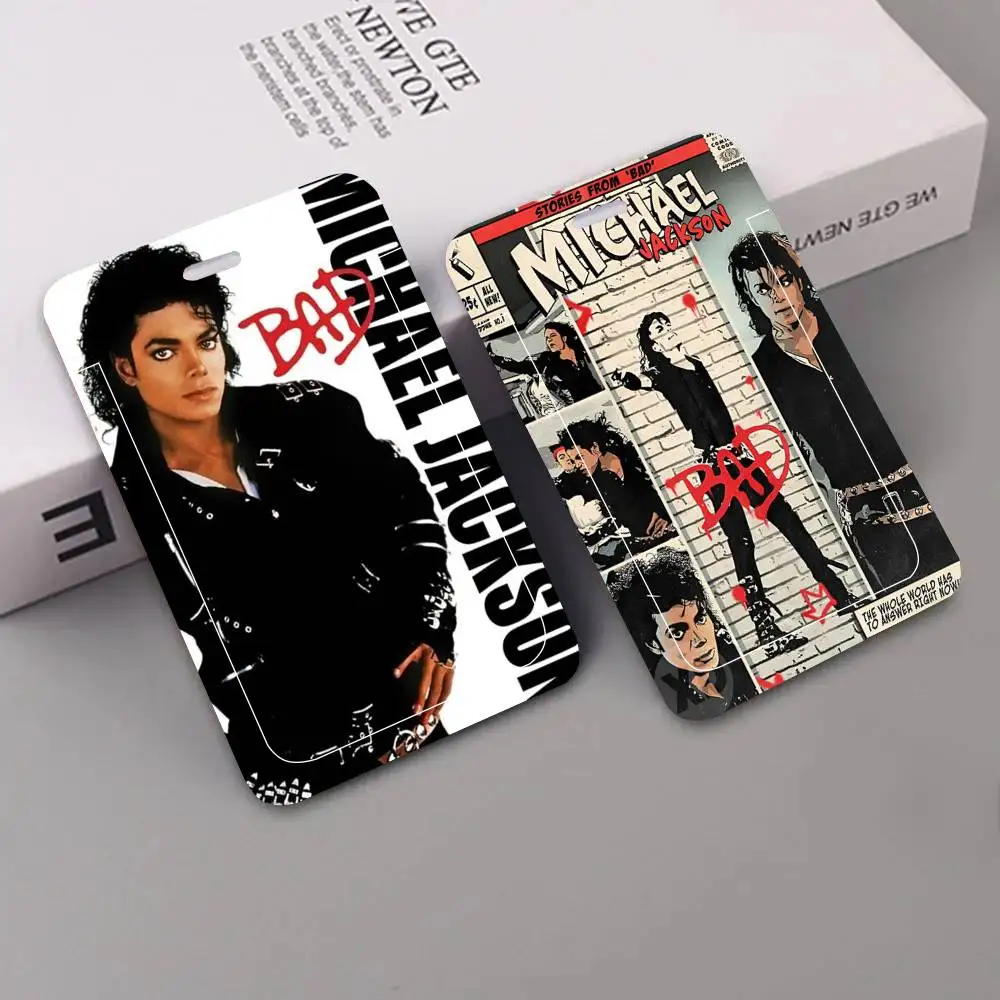 M-Michael J-Jackson 포켓 끈 카드 홀더 학생증 홀더 넥밴드 카드 홀더 출입 통제