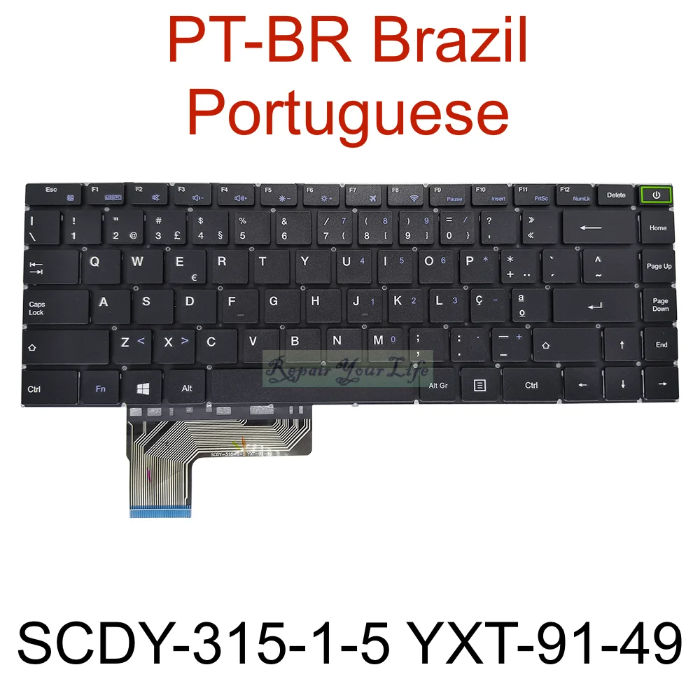 Teclado do Brasil para Notebook Eua Pt-br Brasil Português Abnt2 Scdy 315 Yxt-9149 Scdy31512 Scdy-315-17 Yxt 91 53 Novo - Imagem 3