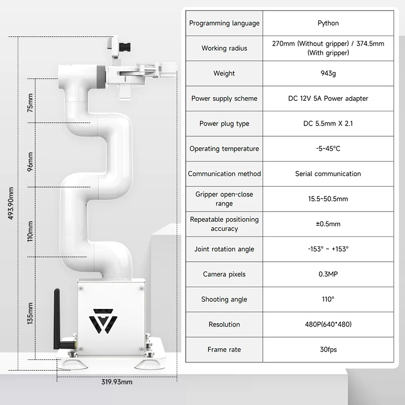 Yahboom JetCobot 7 DOF Collaborative Robotic Arm ROS AI Visual Recognition Support Jetson NANO/ORIN NANO/ORIN NX Board Control 2