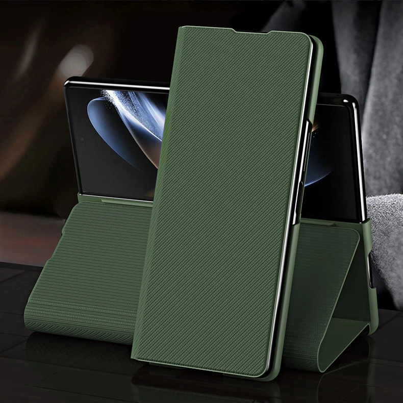 Per Samsung Galaxy Z Fold 5 Fold 4 Case Custodia In Pelle Flip Di Lusso 360 Cover Posteriore Del Telefono Di Protezione Per Galaxy Fold 4 5