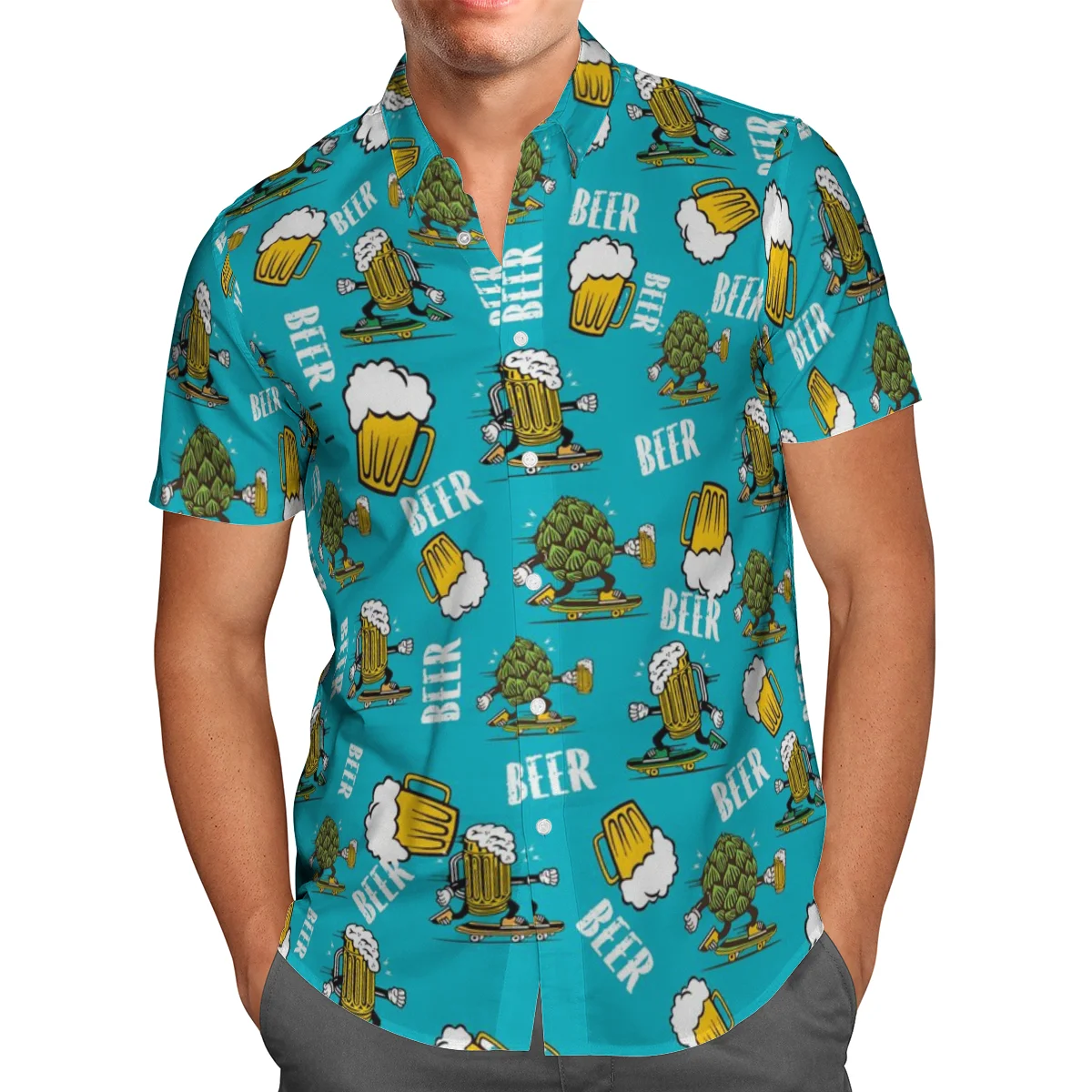 

Colorful Beer 3D Print Leisure Men Hawaii Short Shirt Unisex Fashion Streetwear Ropa De Homdre Oversized Camiseta Camisa Top-832