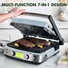 7-in-1 Multi-Function Contact Grill & Griddle, Healthy Ceramic Nonstick Aluminum,Grill & Waffle Plates, Adjustable Shade & Shear 3