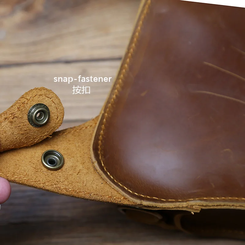 NZPJ Vintage Genuine Leather Men's Waist Bag Natural Cowhide Outdoor Motorcycle Men's Bag Crazy Horse Leather Mobile Phone Bag