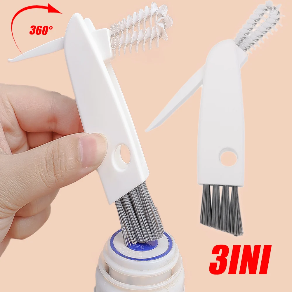 

3in1 Bottle Brush Insulation Cup Gap Cleaning Brushes Multi-function 360 Degree Rotation Washing Cleaner for Kitchen Accessories