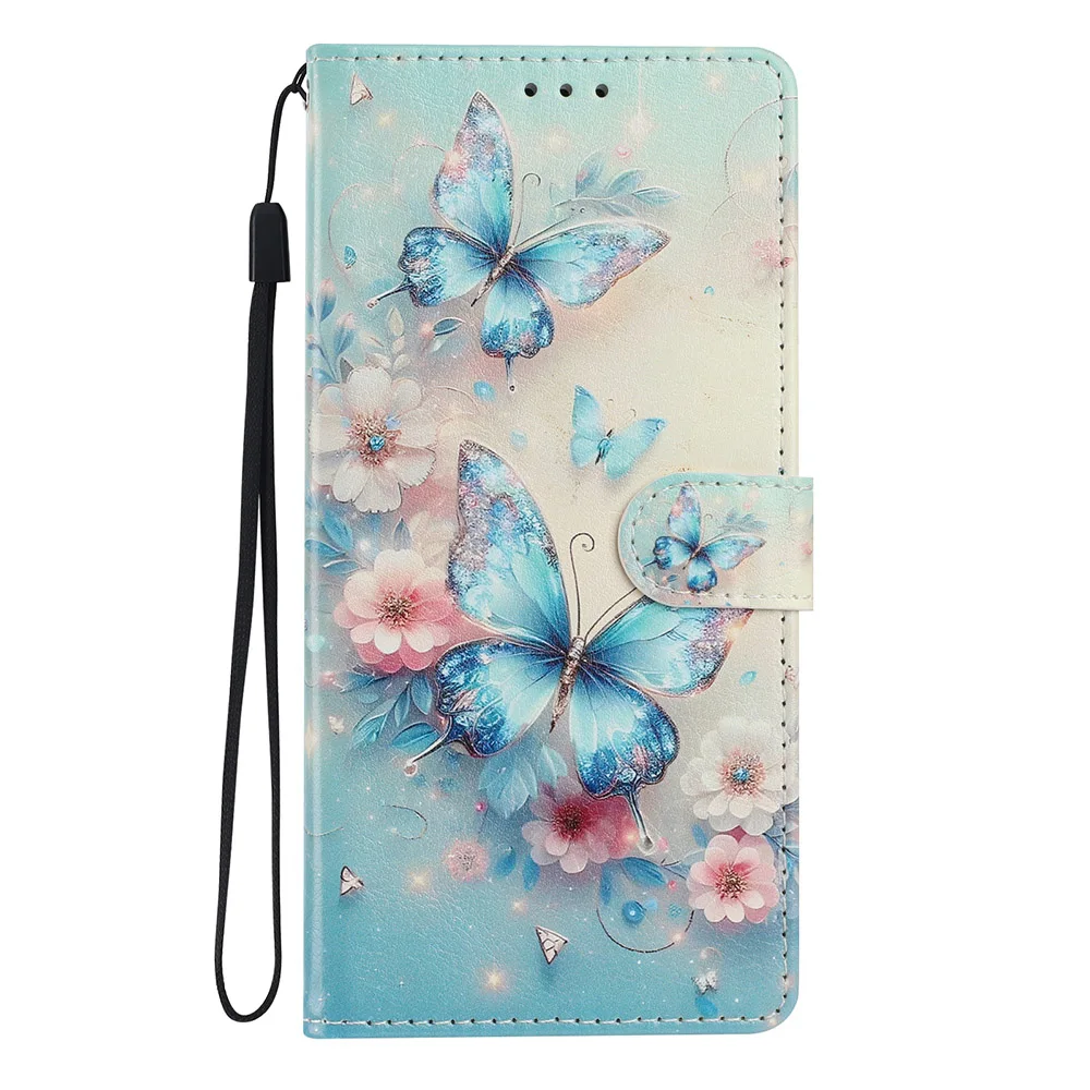 Lovely Pattern Wallet Flip Case with Card Slots and Stand Feature
