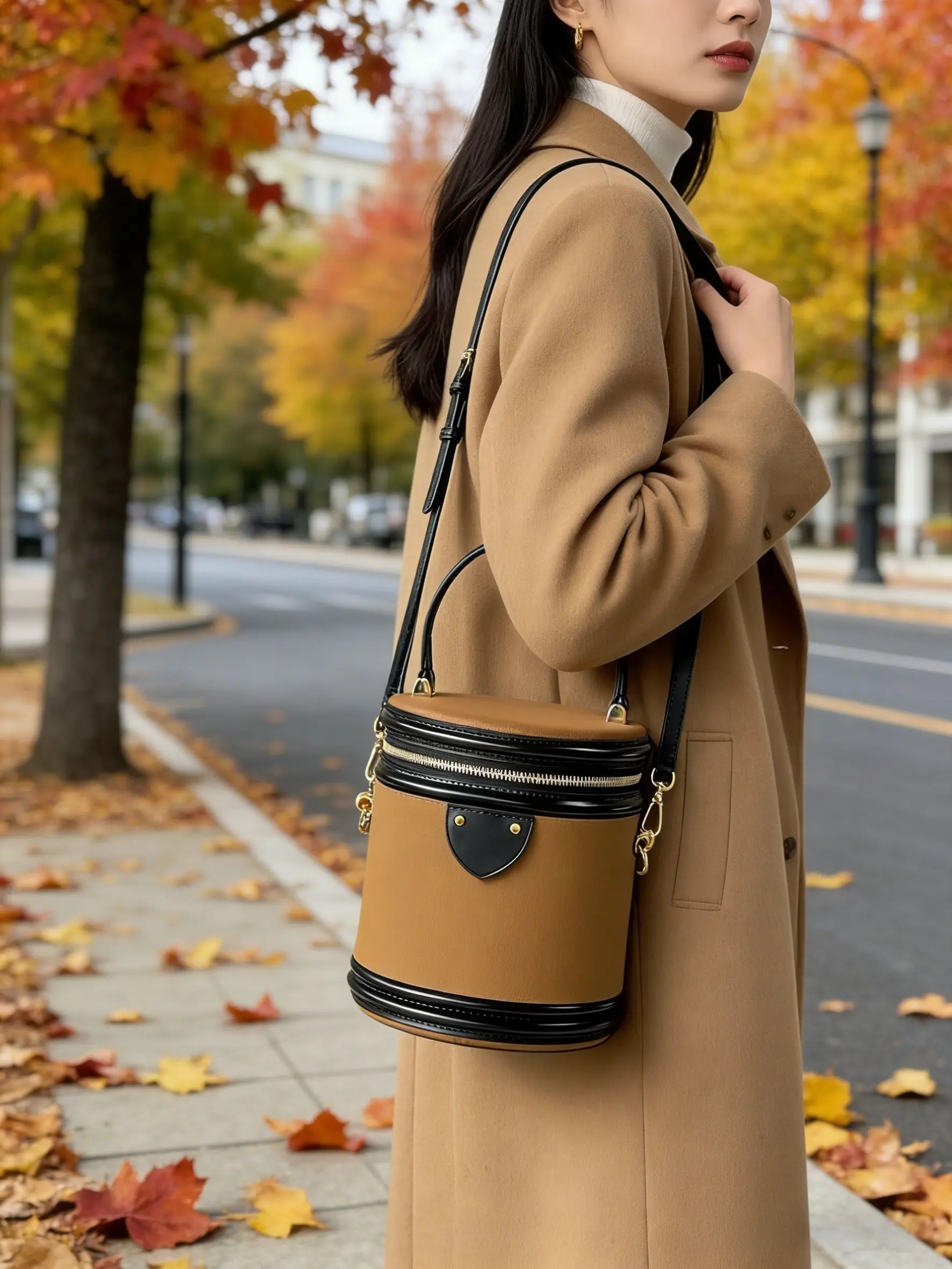 Fashion Barrel Handbag for Women, New Multi-Functional Crossbody Bag, Casual Shoulder Bag, Trendy Luxury Handbag