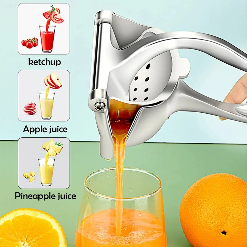 Stainless Steel Lemon Squeezer Heavy Duty Citrus Juicer Manual Orange Lime Grapefruit Press Durable Hand Press Juice Extractor