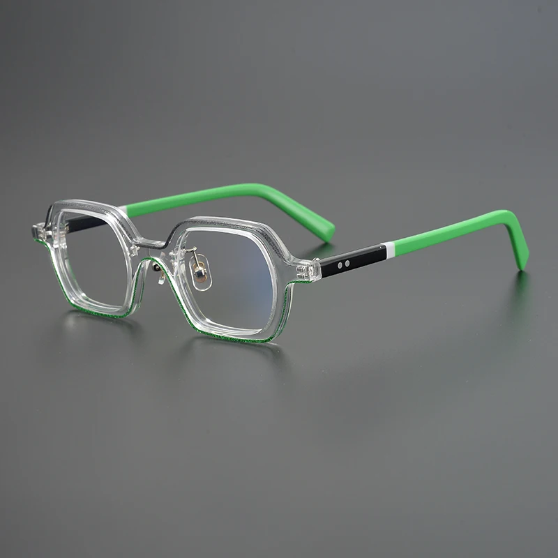 

Fashion Handmade Polygonal Designer Brand Glasses Frame Men Women Acetate Square Eyeglasses Myopia Prescription Optical Eyewear