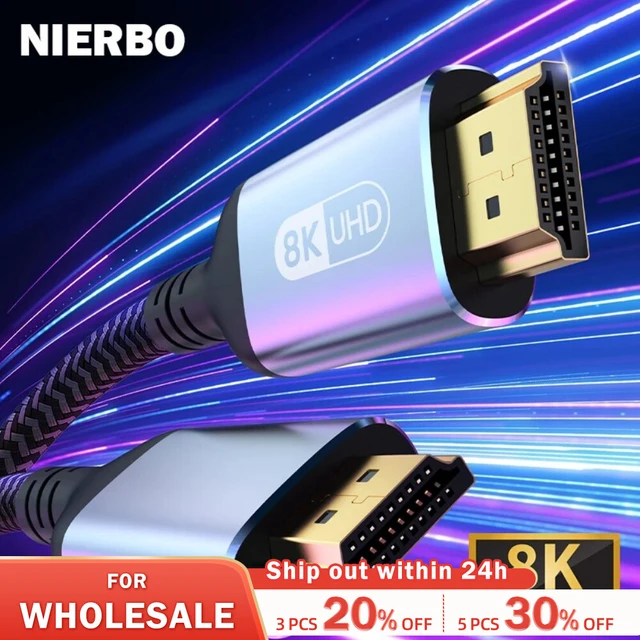 NIERBO HDMI 2.1 Cable HDMI Cord 8K 60Hz 4K 120Hz 48Gbps EARC ARC