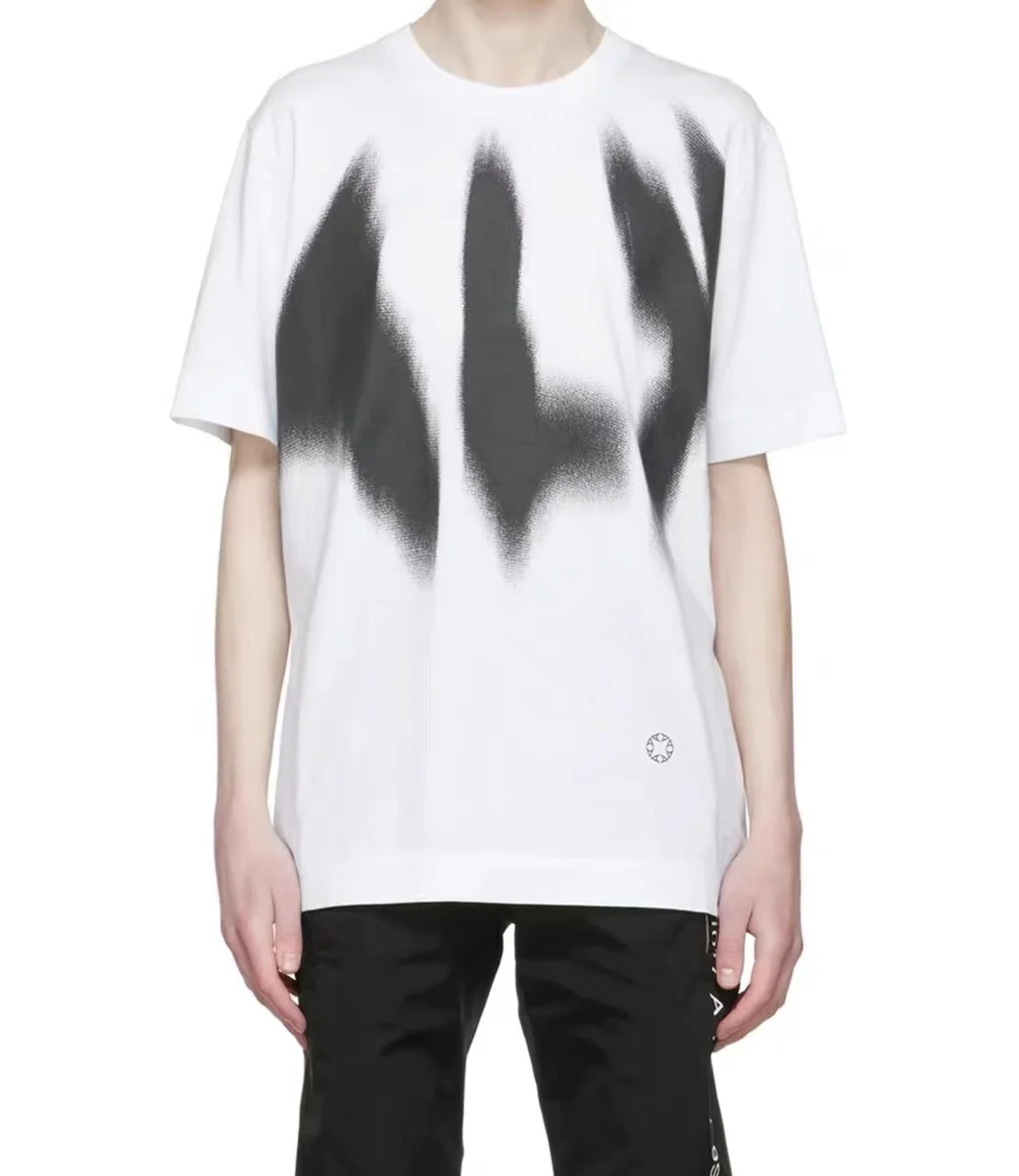 

ALYX 1017 9SM Short Sleeve Men Women 1:1 Simple Oversize Summer New Black White T-shirts Inkjet Printing Casual Tee Tops