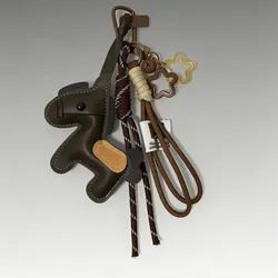Vintage - Style Lightweight PU Leather Horse Bag Pendant with Cartoon Rope Design (Ministar)