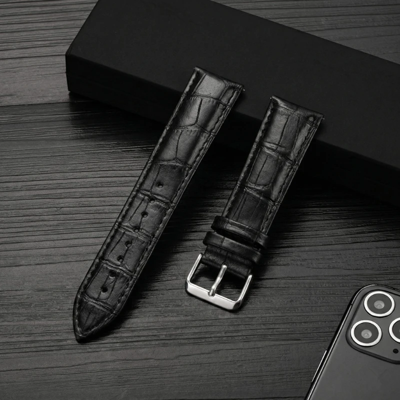Bamboo Pattern Leather Watchband - Universal Adjustable Strap (18mm, 20mm, 22mm)
