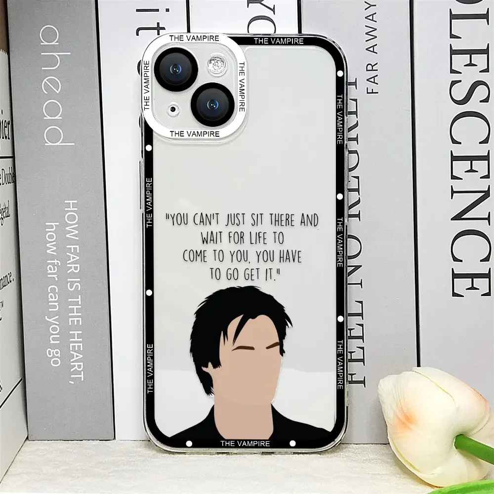 Vampire Diaries Damon Clear Soft Phone Case - Hot TV Show Inspired Cover
