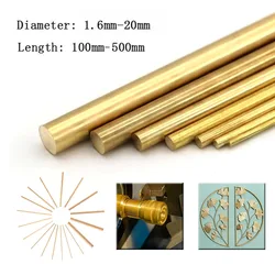 Premium Brass Round Bar Rod - 1.6 - 20mm Diameter, 100 - 500mm Length - Ideal for DIY Projects and Crafting