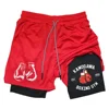 Boxing Gym Print Shorts Mens 2-in-1 Double Layer Quick Dry Beach Shorts Running Basketball Sports Summer Compression Short Pants 4