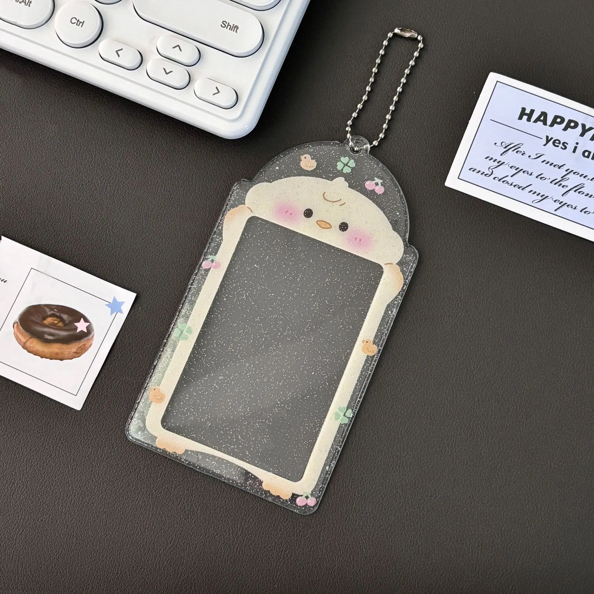 Kawaii Porta Cartões com Corrente, Titular de Photocard Kpop