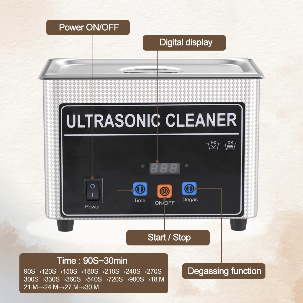 35w 60w Ultrasonic Cleaner Cleaning Jewelry Eyeglasses Dental Dentures Tooth Retainer Glasses Cleaner 110v 220v Ultrasonic Bath 2