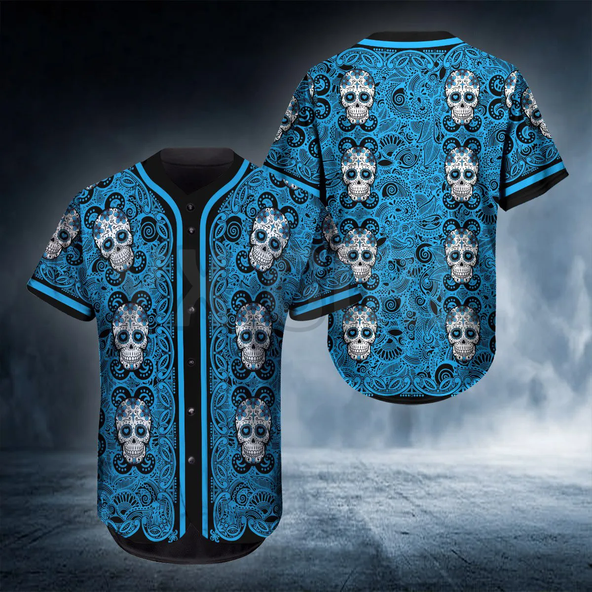 Skull Baseball Jersey Shirt Us Size Love Skull Gift 3D Printed Men's Shirt Casual Shirts hip hop Tops