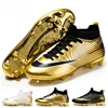 Soccer Shoes for Men Gold Light High Ankle Lawn Football Boots Kids Boys Original Anti-Slip Indoor Training Football Sneakers 1