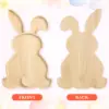 Easter Bunny Tray Wood Food Plate Fruit Serving Bread Display Wooden Spring Decor Kids Child Cake Decorations Easter Supplies 3