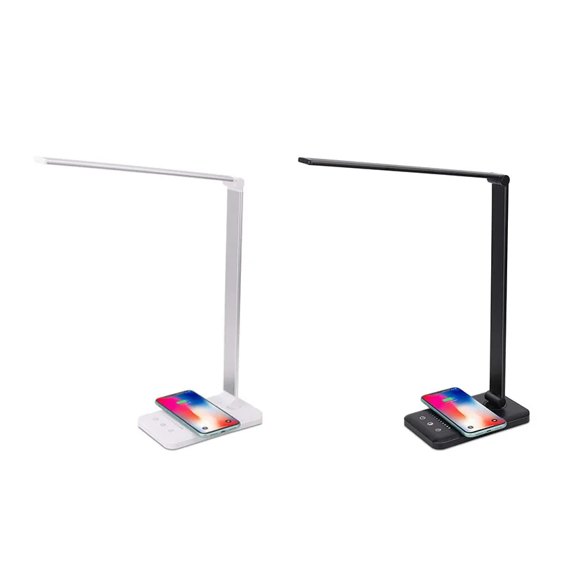 

LED Desk Lamp With Wireless Charger, USB Charging Port, 5 Brightness Levels 5 Lighting Modes Eye-Caring Office Lamp