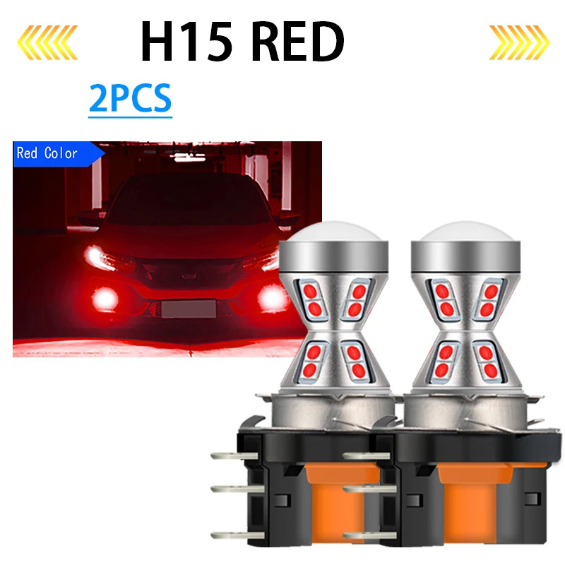 2pcs 80w H15 Bombillas Led Blanco Faros de coche Bombillas Led