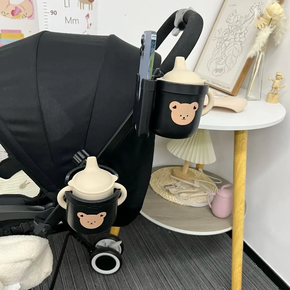 유모차 액세서리, 작은 곰 컵 거치대, 조절 가능한 유모차, 물컵 거치대, 2 인 1 유모차, 유물 액세서리