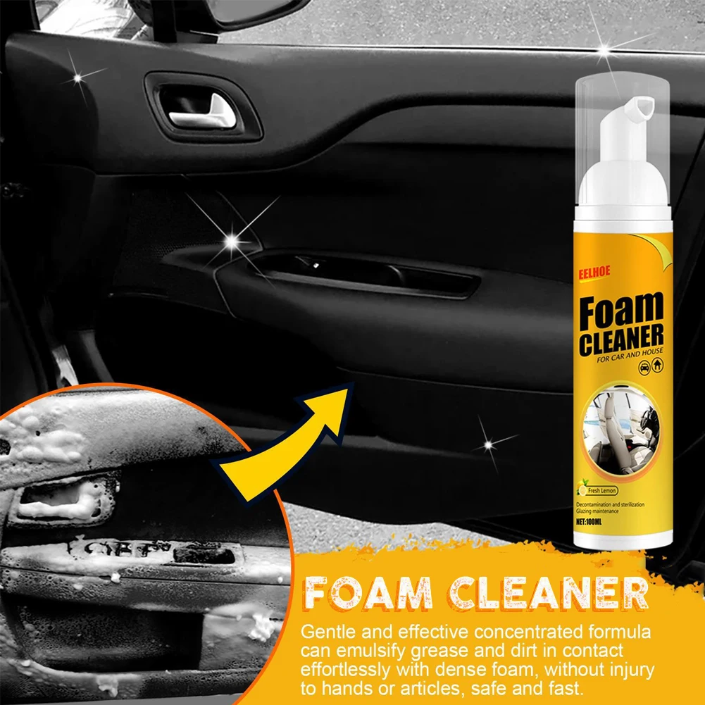 Car Cleaner Interior Cleaner Foam Cleaner Spray Leather Cleaning Cream 30/100/150/250ml Car Interior Leather Clean